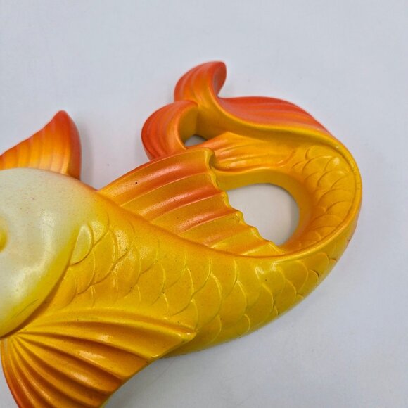 Vintage Koi Goldfish Fish Chalkware Orange Yellow Miller Studio 1977 MCM Read - Picture 15 of 16